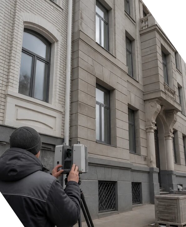 Лазерное сканирование фасадов зданий для обследования в Кемерово